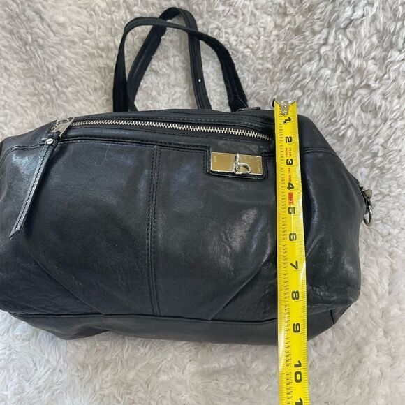 L.A.M.B By Gwen Stefani Black Soft Leather Satchel Shoulder silver tone hardware - Picture 9 of 16